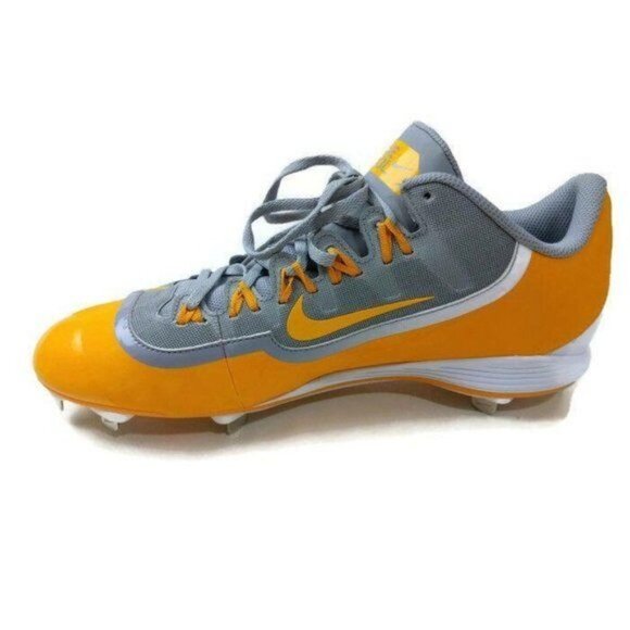 Nike Huarache 2KFilth Pro Low Metal Baseball Cleat Mens 14 Yellow Gray New - Picture 2 of 7